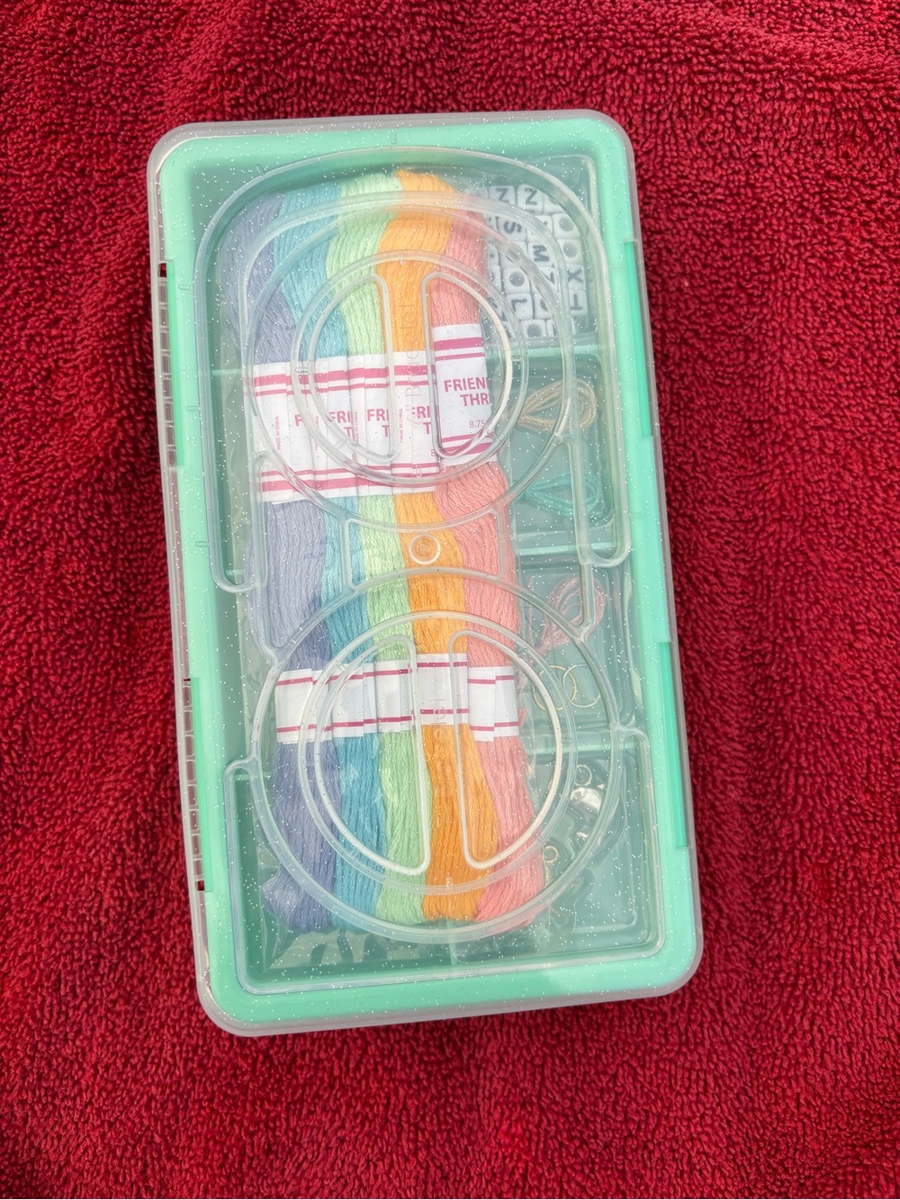 Friendship bracelet kit - contains thread, charms, beads - in case